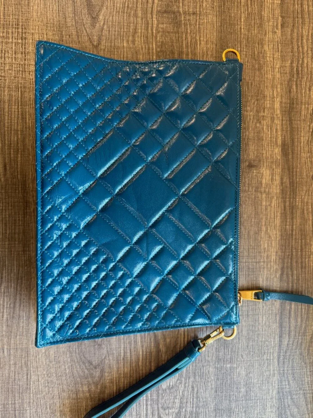 Authentic Versace Quilted Leather Medusa Convertible Clutch/Crossbody